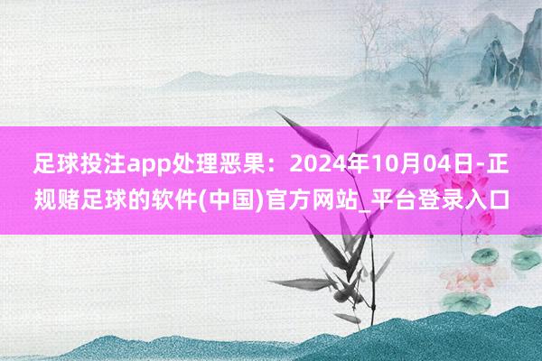 足球投注app处理恶果：2024年10月04日-正规赌足球的软件(中国)官方网站_平台登录入口