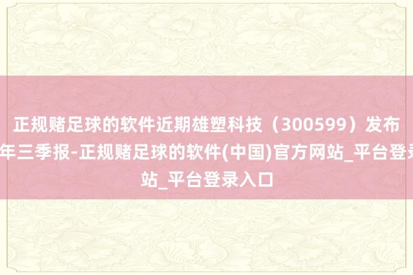 正规赌足球的软件近期雄塑科技（300599）发布2024年三季报-正规赌足球的软件(中国)官方网站_平台登录入口