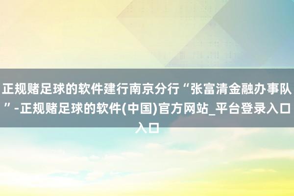 正规赌足球的软件建行南京分行“张富清金融办事队”-正规赌足球的软件(中国)官方网站_平台登录入口