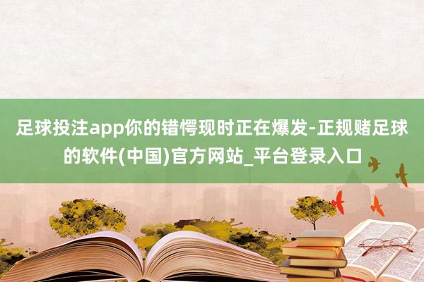 足球投注app你的错愕现时正在爆发-正规赌足球的软件(中国)官方网站_平台登录入口