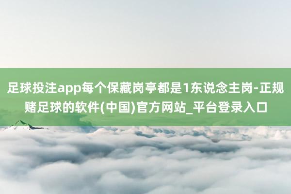 足球投注app每个保藏岗亭都是1东说念主岗-正规赌足球的软件(中国)官方网站_平台登录入口