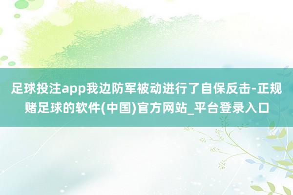 足球投注app我边防军被动进行了自保反击-正规赌足球的软件(中国)官方网站_平台登录入口