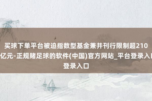买球下单平台被迫指数型基金兼并刊行限制超2100亿元-正规赌足球的软件(中国)官方网站_平台登录入口
