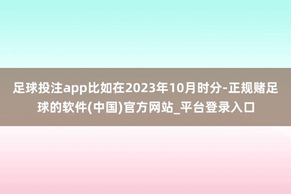 足球投注app比如在2023年10月时分-正规赌足球的软件(中国)官方网站_平台登录入口