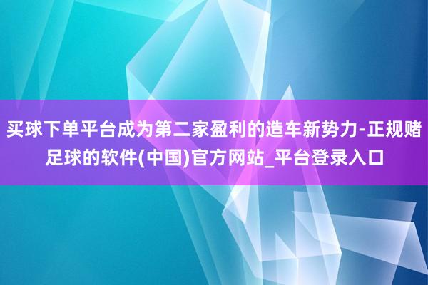 买球下单平台成为第二家盈利的造车新势力-正规赌足球的软件(中国)官方网站_平台登录入口