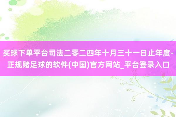 买球下单平台司法二零二四年十月三十一日止年度-正规赌足球的软件(中国)官方网站_平台登录入口