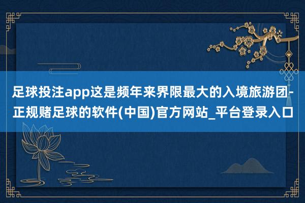 足球投注app这是频年来界限最大的入境旅游团-正规赌足球的软件(中国)官方网站_平台登录入口