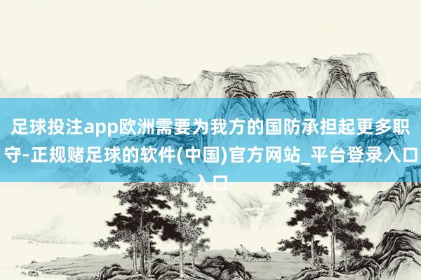 足球投注app欧洲需要为我方的国防承担起更多职守-正规赌足球的软件(中国)官方网站_平台登录入口