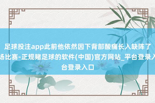 足球投注app此前他依然因下背部酸痛长入缺阵了两场比赛-正规赌足球的软件(中国)官方网站_平台登录入口