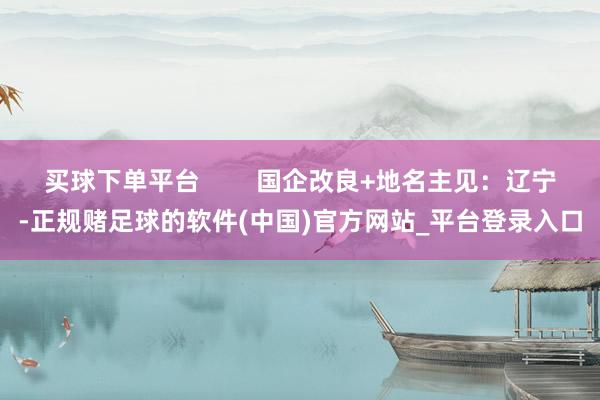 买球下单平台        国企改良+地名主见：辽宁-正规赌足球的软件(中国)官方网站_平台登录入口