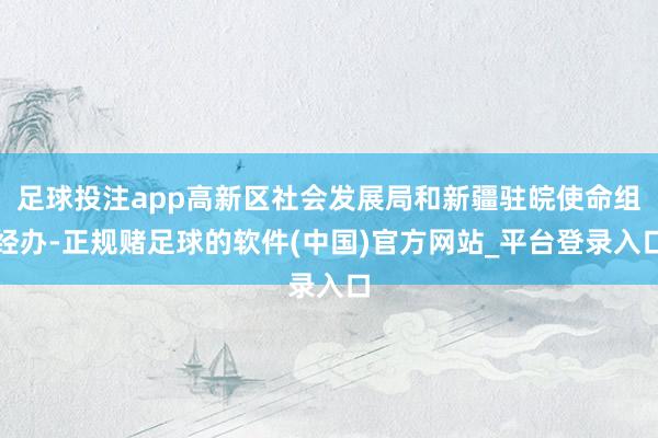 足球投注app高新区社会发展局和新疆驻皖使命组经办-正规赌足球的软件(中国)官方网站_平台登录入口