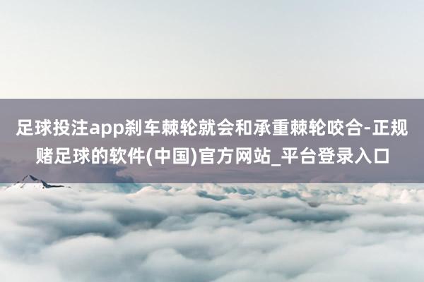足球投注app刹车棘轮就会和承重棘轮咬合-正规赌足球的软件(中国)官方网站_平台登录入口