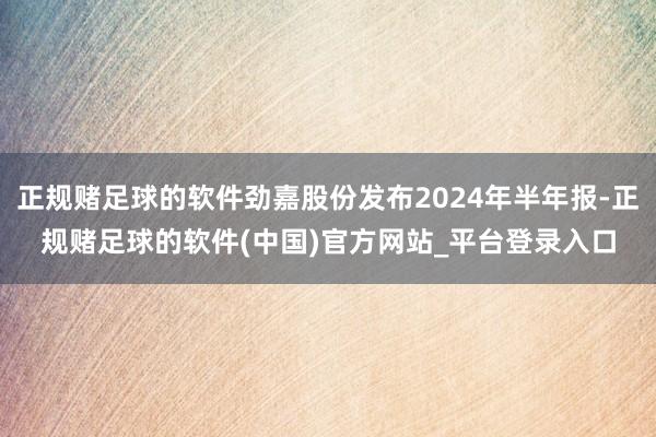 正规赌足球的软件劲嘉股份发布2024年半年报-正规赌足球的软件(中国)官方网站_平台登录入口