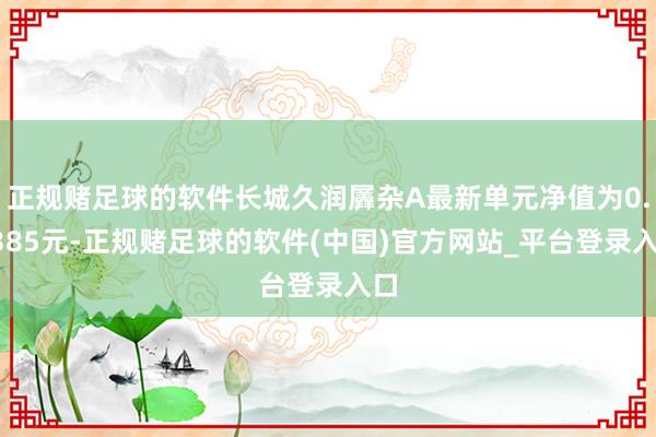 正规赌足球的软件长城久润羼杂A最新单元净值为0.8385元-正规赌足球的软件(中国)官方网站_平台登录入口