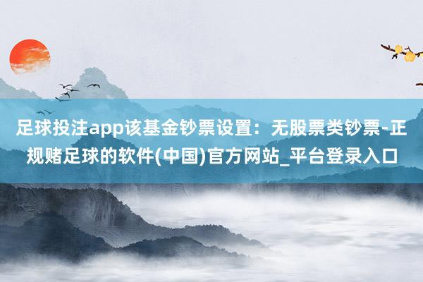足球投注app该基金钞票设置：无股票类钞票-正规赌足球的软件(中国)官方网站_平台登录入口