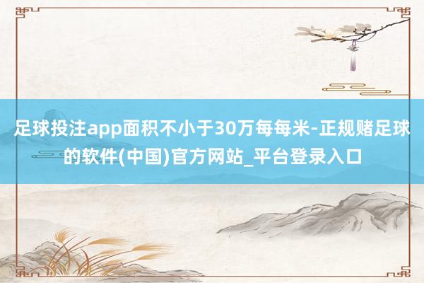 足球投注app面积不小于30万每每米-正规赌足球的软件(中国)官方网站_平台登录入口