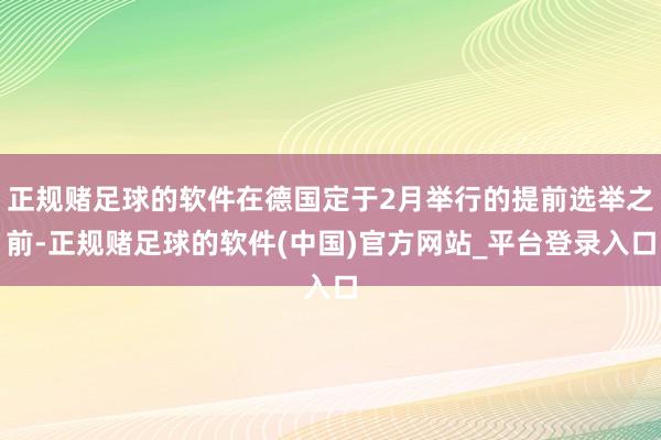 正规赌足球的软件在德国定于2月举行的提前选举之前-正规赌足球的软件(中国)官方网站_平台登录入口