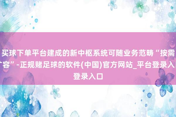 买球下单平台建成的新中枢系统可随业务范畴“按需扩容”-正规赌足球的软件(中国)官方网站_平台登录入口