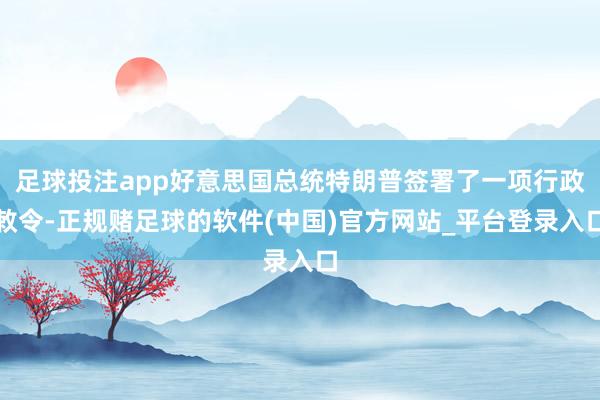 足球投注app好意思国总统特朗普签署了一项行政敕令-正规赌足球的软件(中国)官方网站_平台登录入口
