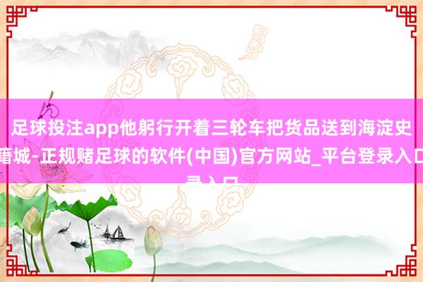 足球投注app他躬行开着三轮车把货品送到海淀史籍城-正规赌足球的软件(中国)官方网站_平台登录入口