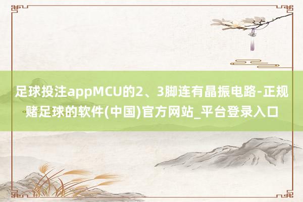 足球投注appMCU的2、3脚连有晶振电路-正规赌足球的软件(中国)官方网站_平台登录入口