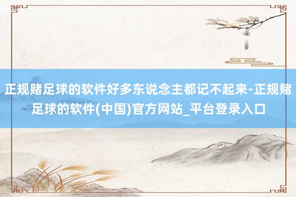 正规赌足球的软件好多东说念主都记不起来-正规赌足球的软件(中国)官方网站_平台登录入口