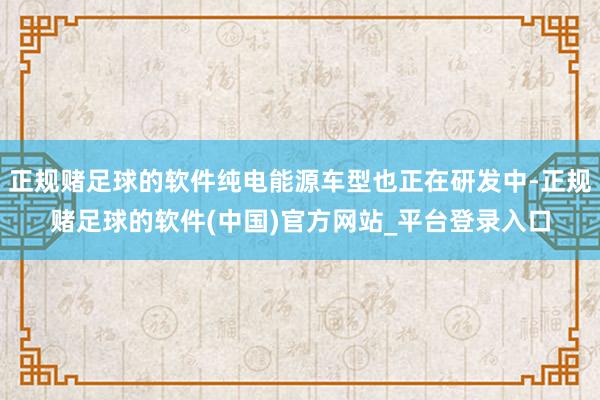 正规赌足球的软件纯电能源车型也正在研发中-正规赌足球的软件(中国)官方网站_平台登录入口