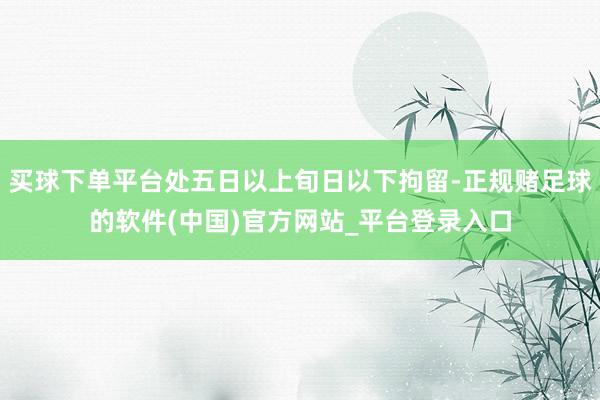 买球下单平台处五日以上旬日以下拘留-正规赌足球的软件(中国)官方网站_平台登录入口