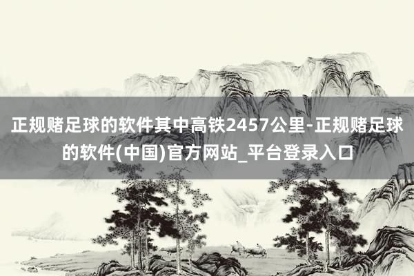正规赌足球的软件其中高铁2457公里-正规赌足球的软件(中国)官方网站_平台登录入口