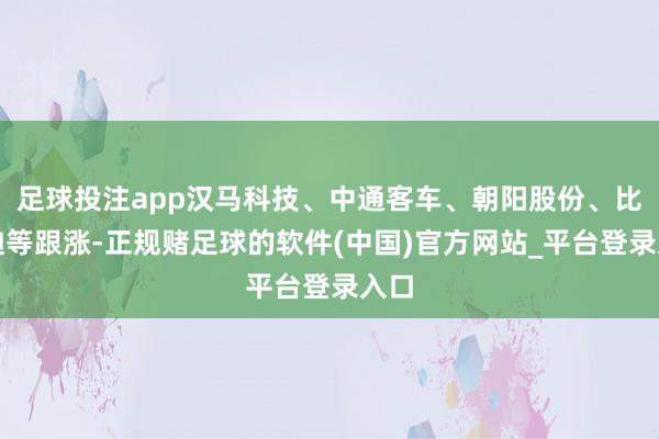 足球投注app汉马科技、中通客车、朝阳股份、比亚迪等跟涨-正规赌足球的软件(中国)官方网站_平台登录入口