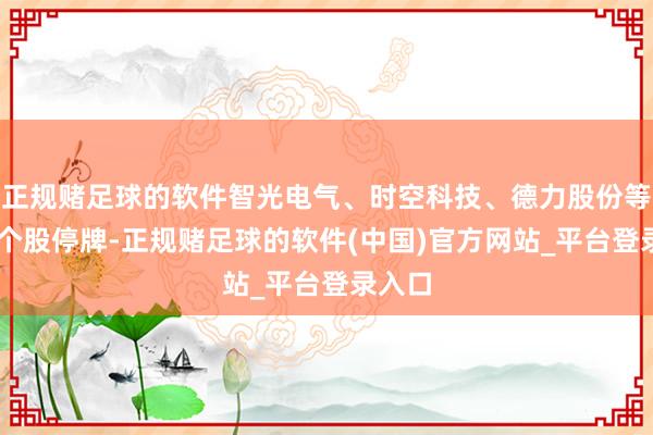 正规赌足球的软件智光电气、时空科技、德力股份等12只个股停牌-正规赌足球的软件(中国)官方网站_平台登录入口