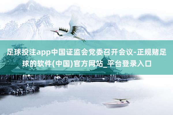 足球投注app中国证监会党委召开会议-正规赌足球的软件(中国)官方网站_平台登录入口