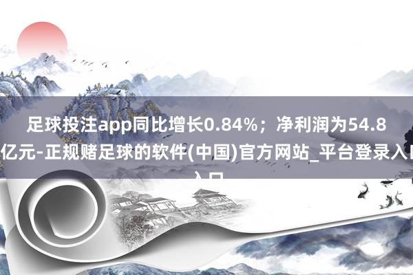 足球投注app同比增长0.84%；净利润为54.84亿元-正规赌足球的软件(中国)官方网站_平台登录入口