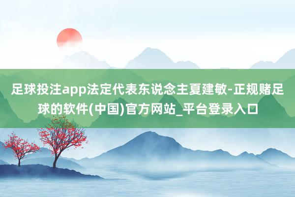 足球投注app法定代表东说念主夏建敏-正规赌足球的软件(中国)官方网站_平台登录入口