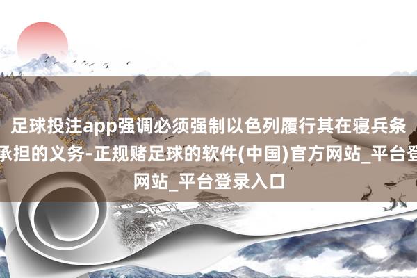 足球投注app强调必须强制以色列履行其在寝兵条约中应承担的义务-正规赌足球的软件(中国)官方网站_平台登录入口