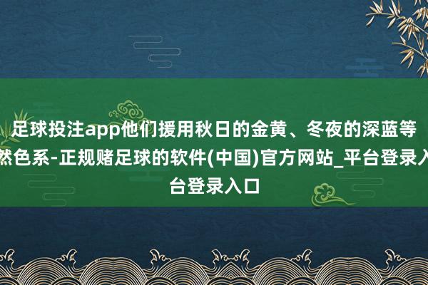 足球投注app他们援用秋日的金黄、冬夜的深蓝等当然色系-正规赌足球的软件(中国)官方网站_平台登录入口