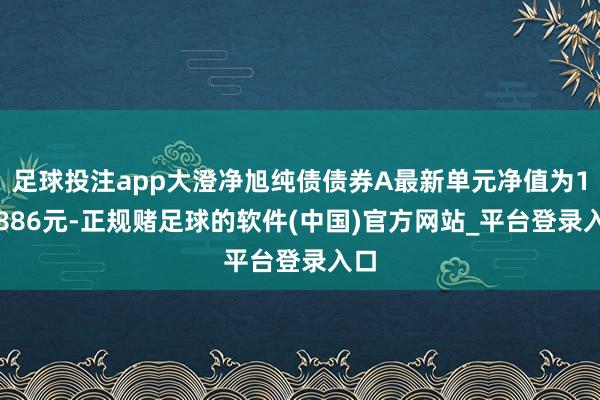 足球投注app大澄净旭纯债债券A最新单元净值为1.0886元-正规赌足球的软件(中国)官方网站_平台登录入口