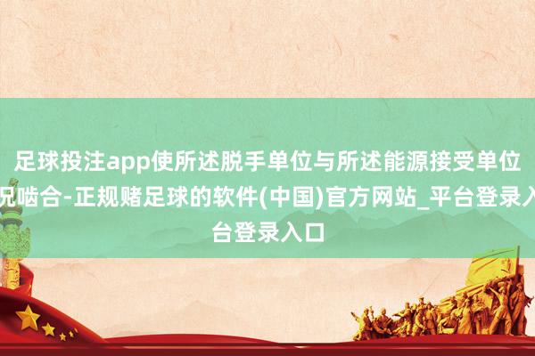 足球投注app使所述脱手单位与所述能源接受单位概况啮合-正规赌足球的软件(中国)官方网站_平台登录入口
