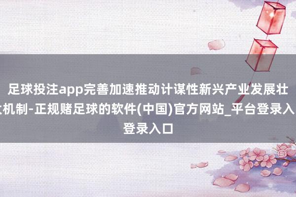 足球投注app完善加速推动计谋性新兴产业发展壮大机制-正规赌足球的软件(中国)官方网站_平台登录入口