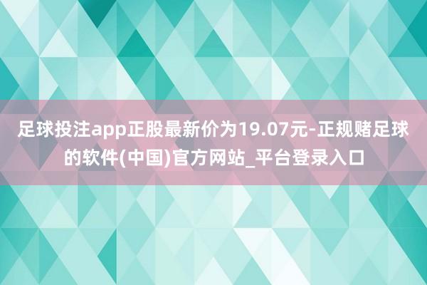足球投注app正股最新价为19.07元-正规赌足球的软件(中国)官方网站_平台登录入口