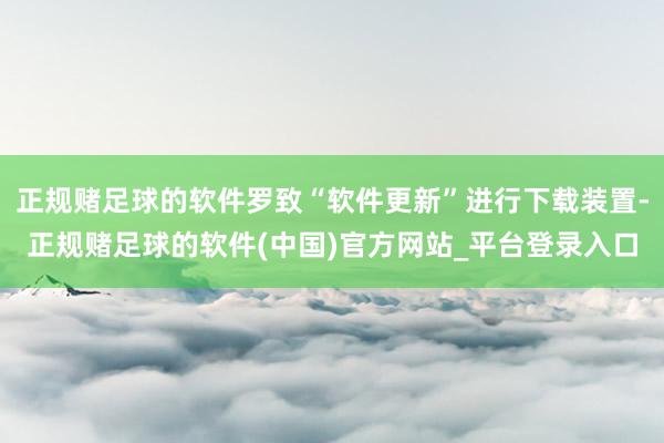 正规赌足球的软件罗致“软件更新”进行下载装置-正规赌足球的软件(中国)官方网站_平台登录入口