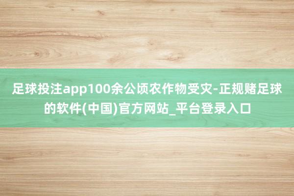 足球投注app100余公顷农作物受灾-正规赌足球的软件(中国)官方网站_平台登录入口