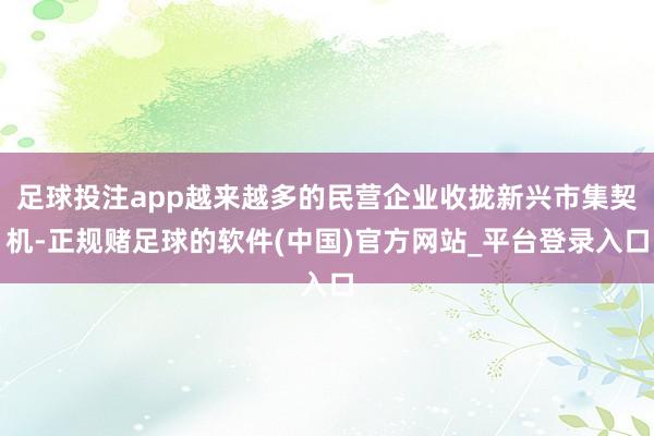足球投注app越来越多的民营企业收拢新兴市集契机-正规赌足球的软件(中国)官方网站_平台登录入口