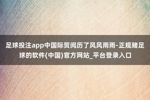 足球投注app中国际贸阅历了风风雨雨-正规赌足球的软件(中国)官方网站_平台登录入口