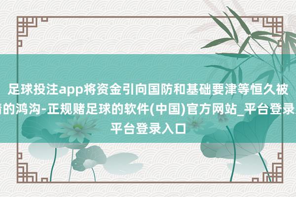 足球投注app将资金引向国防和基础要津等恒久被无情的鸿沟-正规赌足球的软件(中国)官方网站_平台登录入口