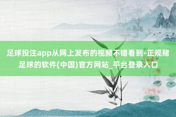 足球投注app从网上发布的视频不错看到-正规赌足球的软件(中国)官方网站_平台登录入口