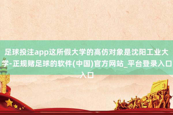 足球投注app这所假大学的高仿对象是沈阳工业大学-正规赌足球的软件(中国)官方网站_平台登录入口
