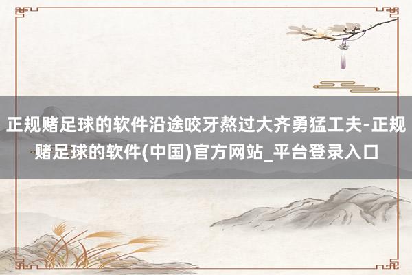 正规赌足球的软件沿途咬牙熬过大齐勇猛工夫-正规赌足球的软件(中国)官方网站_平台登录入口