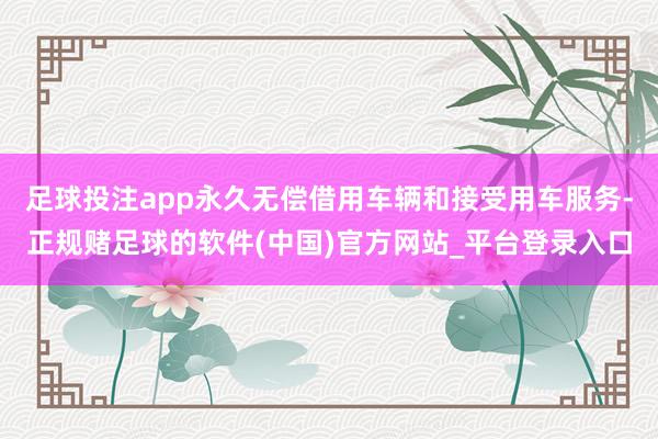 足球投注app永久无偿借用车辆和接受用车服务-正规赌足球的软件(中国)官方网站_平台登录入口