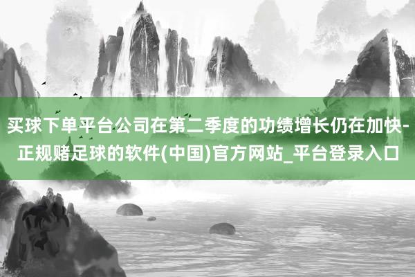 买球下单平台公司在第二季度的功绩增长仍在加快-正规赌足球的软件(中国)官方网站_平台登录入口